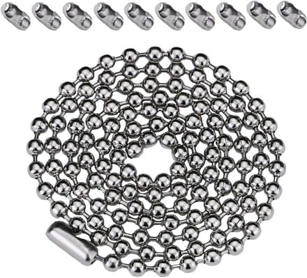 3 Meter IJzeren Parelketting Rol met 10 Gespen - Decoratief en Verlengbaar