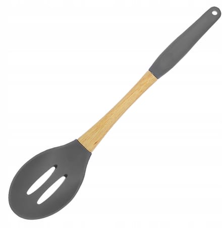 Brunbeste Silikon Luchtlepel met Houten Handvat - 32cm