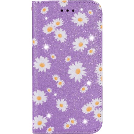 Comfycase iPhone 12 Mini Daisy Bookcase Hoesje Paars