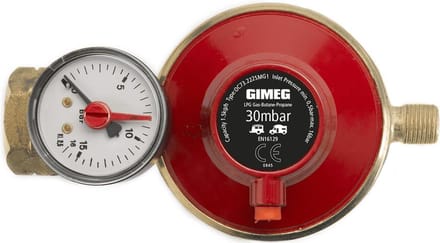 Gimeg Gasdrukregelaar met manometer - afblaasbeveiliging 30 mbar - voor voertuigen