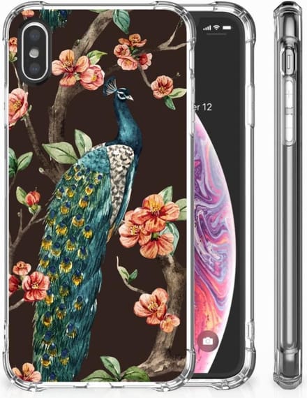 Apple iPhone X | Xs Case Anti-shock Pauw met Bloemen