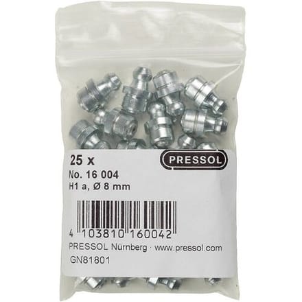 Pressol Conische smeernippel H1 A-recht, Ø 8 mm-V. 25 stuk(s)