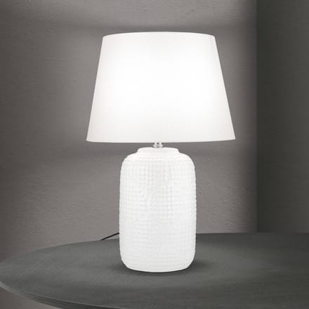 ORION Coral tafellamp, wit, hoogte 51 cm, keramiek/linnen