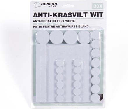 Benson Antikrasvilt - Wit - Diverse maten - 80 stuks - Sterk klevend