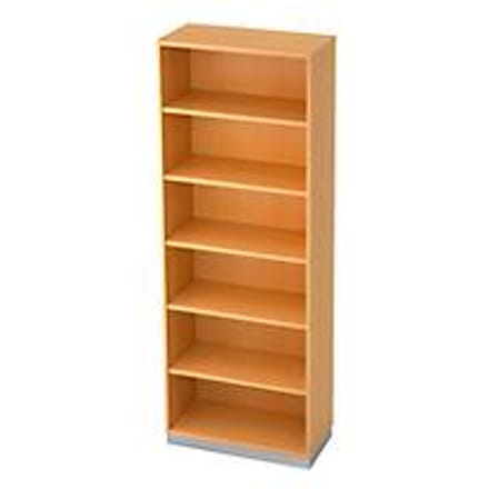 Boekenkast, spaanplaat, B 800 x D 400 mm, 6 OH, beukendecor