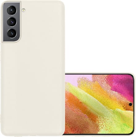 Hoesje - Geschikt voor Samsung Galaxy S21 FE - Sterk & Shockproof - Hoes Cover - Siliconen Case - Wit