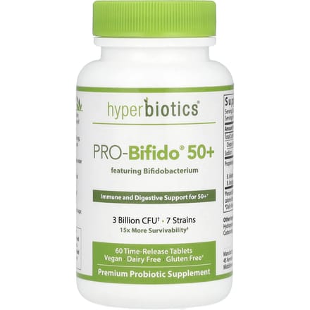 Vital Nutrients, Hyperbiotics®, PRO-Bifido® 50+, 3 milliards d'UFC, 60 comprimés à libération prolongée