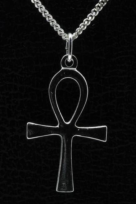 Zilveren Ankh ketting hanger - middel