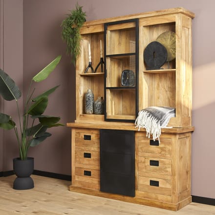 Starfurn - Vitrinekast Nashville - Bruin - 45x160x220 cm