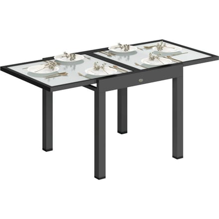 4goodz Tuintafel uitschuifbaar weerbestendig 160×80 cm - zwart
