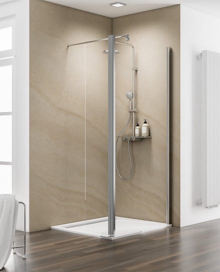 Schulte douchewand - inloopdouche schuifdeur - 90x200cm - 8mm - transparant veiligheidsglas met antikalk - chroom - premium MasterClass M8