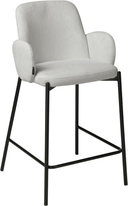 ExitoDesign GUSTO Serie - Stoffen Barkruk - Grijs - Ergonomische Zitting - Zwart Frame