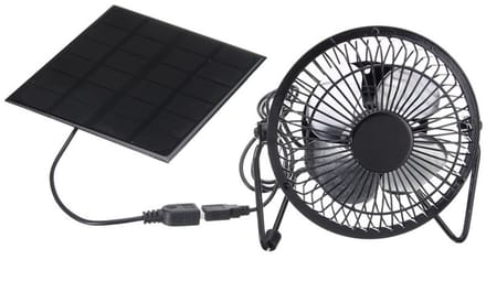 5W USB Zonnepaneel Bureauventilator, Klein Buitenmodel, Geschikt voor Huis, Bureau & Laptop