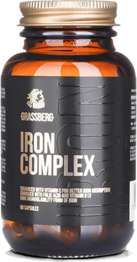 Grassberg Iron Complex (60 caps) Unflavoured - Vitaminen, mineralen & gezondheid - Mineralen