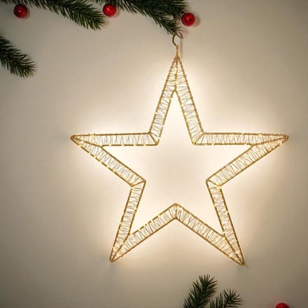 Silhouet kerstster met 120 warmwitte microleds – 40 cm – binnen & buiten