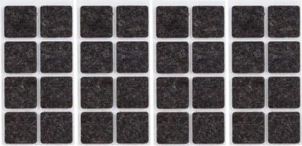 Meubelviltjes - 32x - antislip noppen - 2,5 cm - vierkant - viltglijders