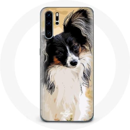 Coque pour Huawei P30 Épagneul japonais Noir et Blanc Race de chiens