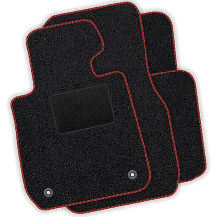 Jeu de Tapis de Voiture en Velours - Installation des Tapis de Voiture: Honda CRX II 1987-1992 Garniture Noire rouge