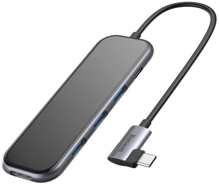 Baseus USB C Hub & HDMI Hub met kaartlezer aluminium - aansluitingen voor 1x HDMI 4k 3x USB A 3.0 PD