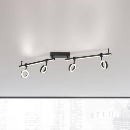 JUST LIGHT. GmbH JUST LIGHT. LED plafondlamp LOLAsmart Bileda, 4-lamps, zwart