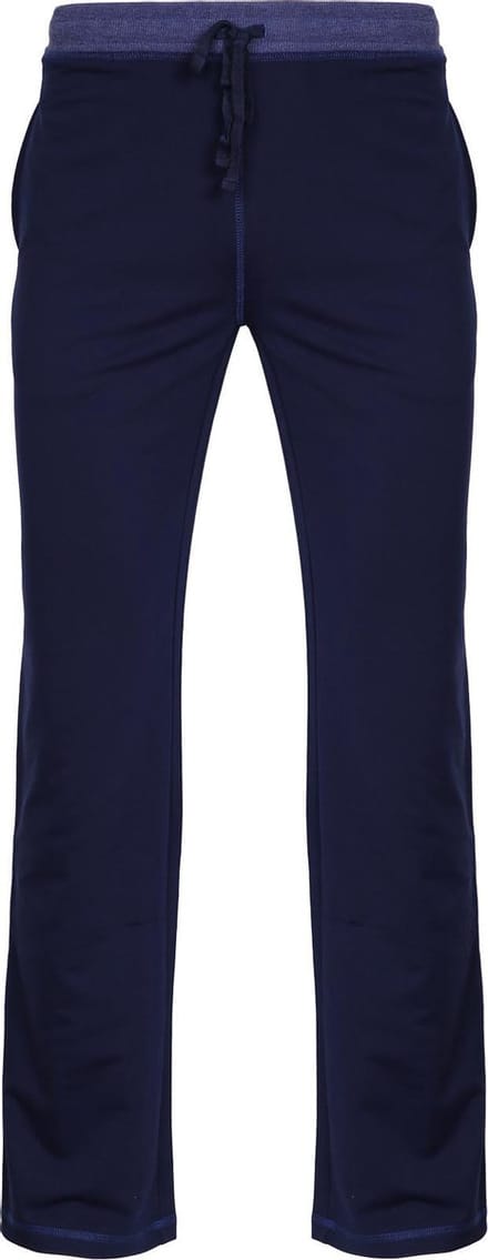 La-V Loungewearbroek met rechte pijd van sweatsof voor heren donkerblauw  XL