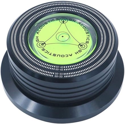 Bubble Level Speed Detection Turntable LP Vinyl Disc Stabilizer Clamp - Zwart
