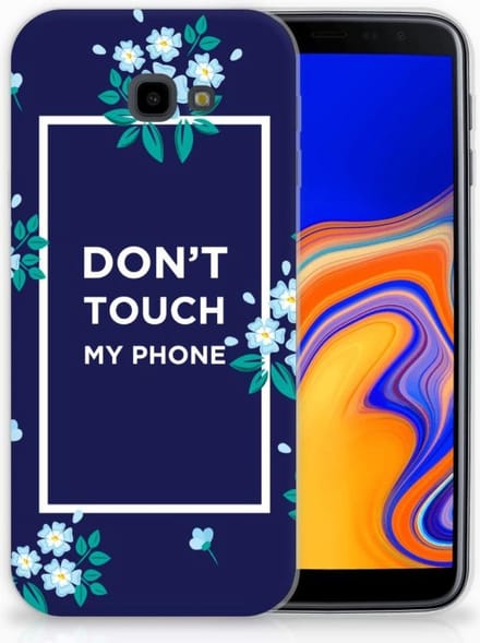 Samsung Galaxy J4 Plus (2018) Silicone-hoesje Flowers Blue DTMP