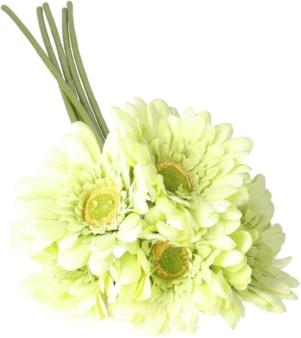DK Design Kunstbloem Gerbera - 5x - 72cm - lichtgroen - Real Touch - kunst zijdebloemen