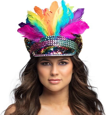 Boland - Pet Rainbow chief Multi - 58 - Volwassenen - Unisex - Pride - Glitter - Glamour