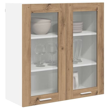 vidaXL - Hangkast - Artisan - Eiken - 80 - x - 31 - x - 80 - cm - Bewerkt - hout