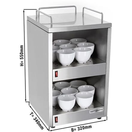 GGM Gastro Tassenwärmer - 140 Watt - mit 2 Ablagen