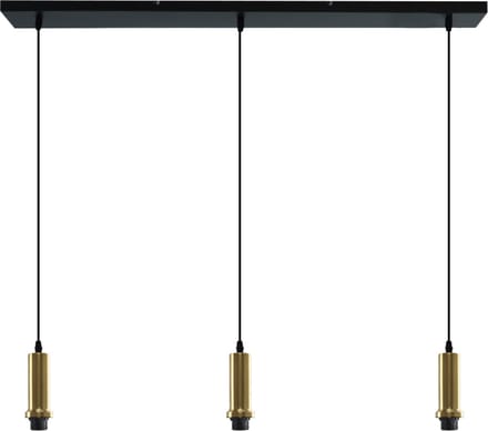 Olucia - RIKA - Hanglamp - Goud / Zwart - 3L - Vorm: Rechthoek