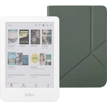 Kobo Clara Colour Wit + Sleep Cover Groen