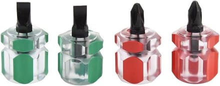 Kleine Schroevendraaiers - Compacte Set - Reparatie Klussen - Comfortabele Handgrepen - 4 Stuks - Groen Rood
