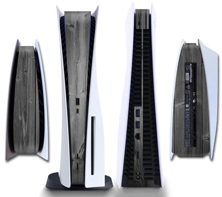 Gadgetpoint - Console Sticker Strip voor PS5, PlayStation 5 - Performance Gaming Skin - Bescherming Accessoires - Hout