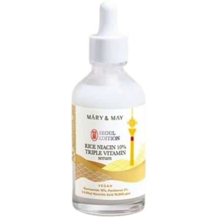 Mary&May Sérum Triple Vitamine Riz Niacinamide 10% Éclaircissant Éclat 80ml Soin Coréen Gouttes Éclat