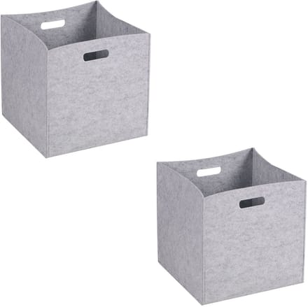 Stoffen box FELT, set van 2 stuks, grijs