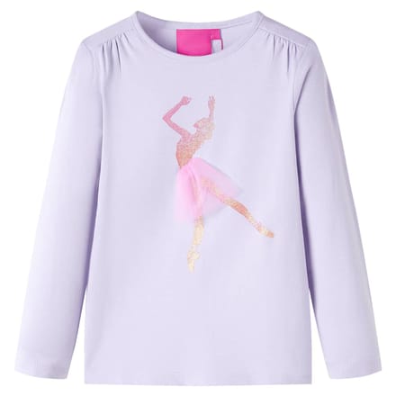 vidaXL - Kindershirt - met - lange - mouwen - 92 - lichtlila