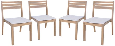 sweeek - Set van 4 tuinstoelen merina acaciahout met kussen, 52 x 55 x 81 cm