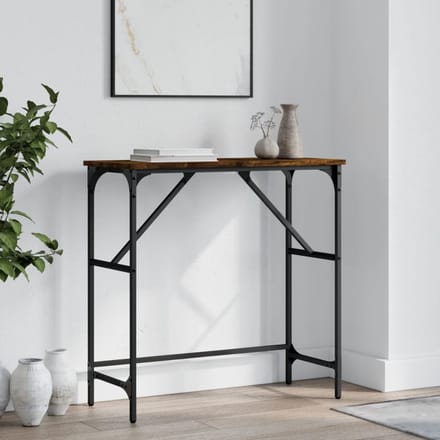 vidaXL - Wandtafel - 75x32x75 - cm - bewerkt - hout - gerookt - eikenkleurig