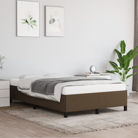 vidaXL - Bedframe - zonder - matras - 120x200 - cm - stof - donkerbruin