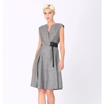 Trapeze -jurk met kruiseffect