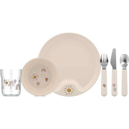 Mepal Mio Kinderservies set - 6-delig - Kraamcadeau - Kinderservies - Sunshine & Rainbow