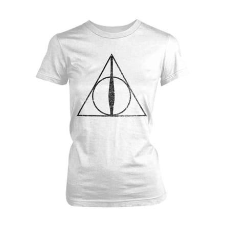 Harry Potter Dames Tshirt -M- Deathly Hallows Symbol Wit