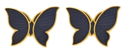 Behave - Oorringen dames - vlindermotief - blauw - 1,5 cm