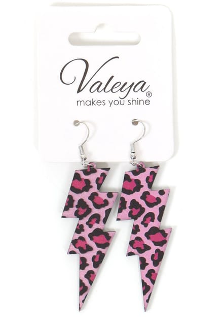Oorbellen - Panter Roze - Foute Party - One Size