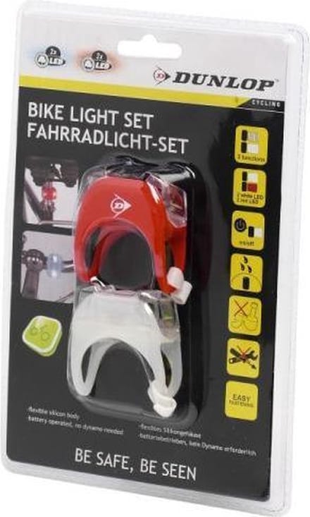 Dunlop - Set of silicone LED bicycle lamps front and rear