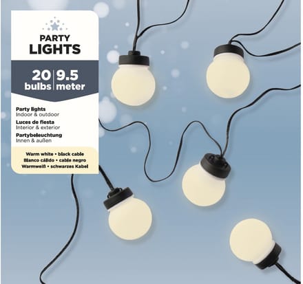 Partylight Lumineo led outdoor 20 bollen 950cm warm wit