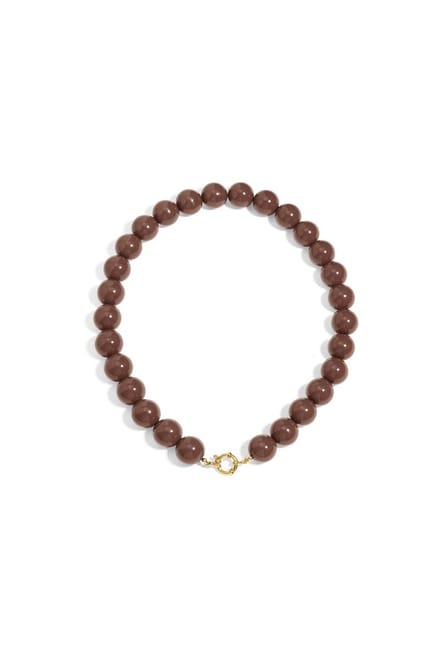 Bijoutheek Collier Statement Kralen 15mm Choco