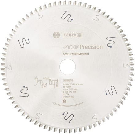 Bosch - Cirkelzaagblad Top Precision Best for Multi Material 254 x 30 x 2,3 mm, 80